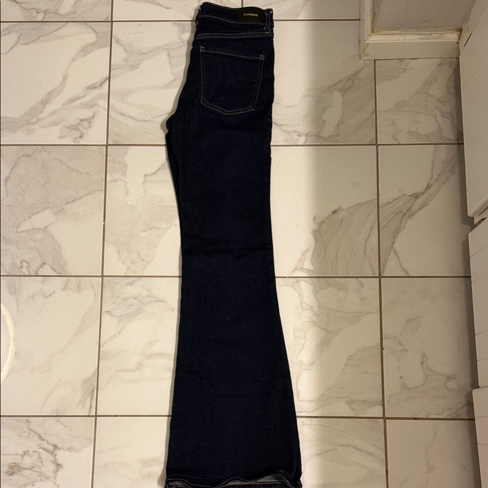 Express Women's Dark Blue Flare Jeans